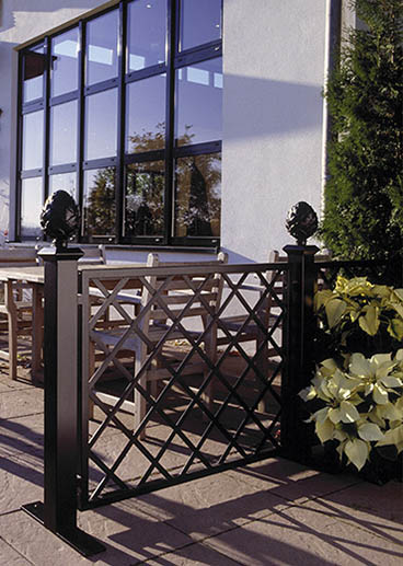 Kunstschmiede Zaun für Restaurant Terrasse Detail