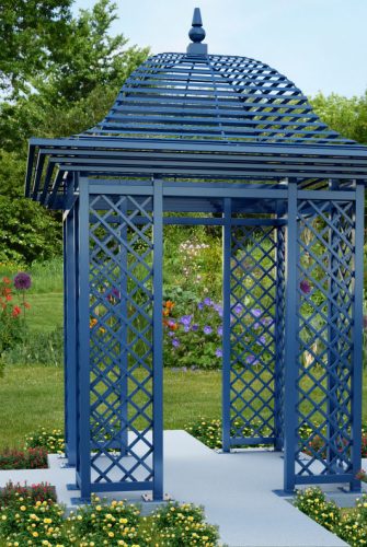 Metall Rankpavillon Wallingford pulverbeschichtet in RAL 5023 Fernblau