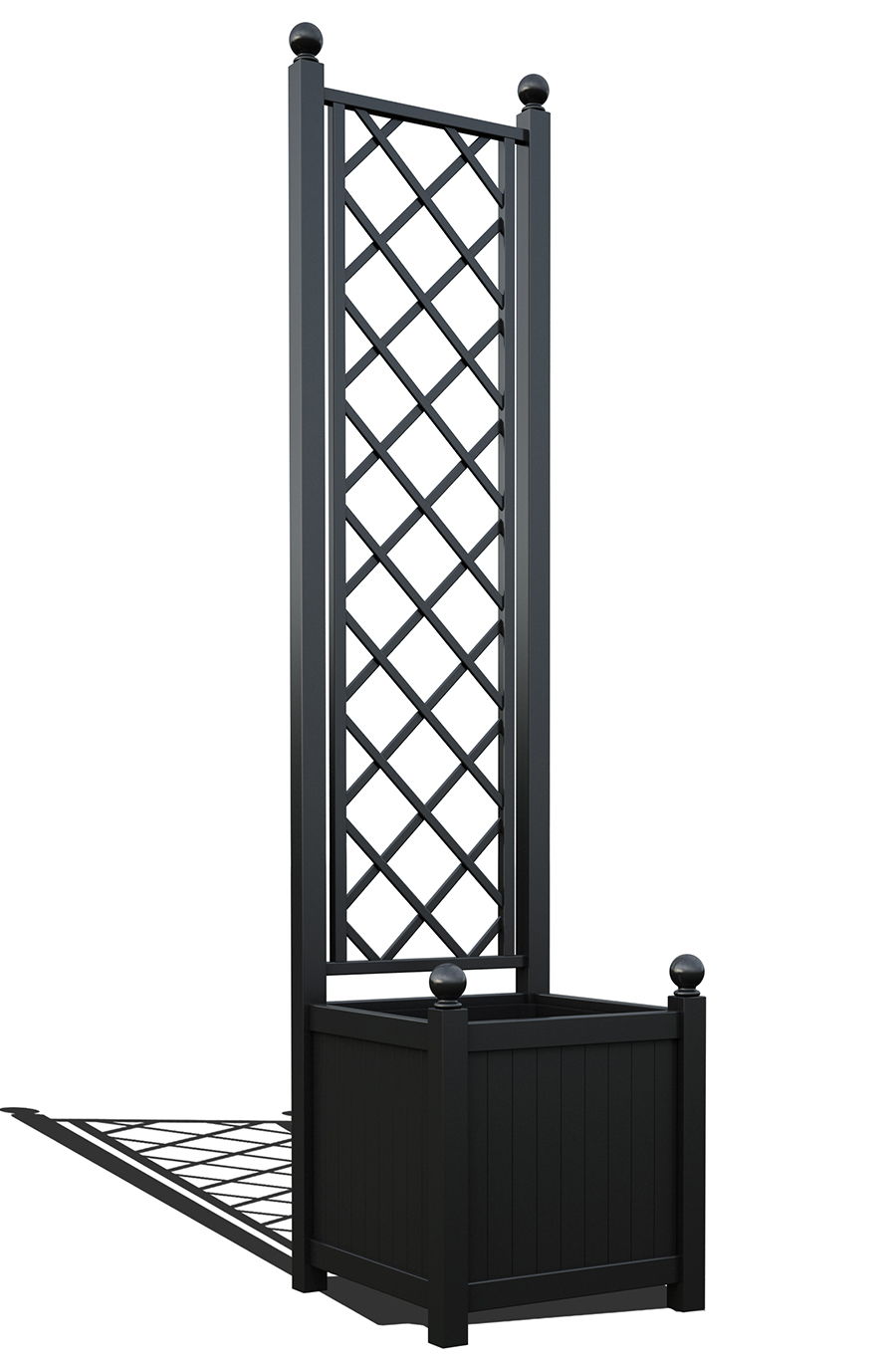 R23-A-DLD-Versailles taimepott võrega RAL-9005 Jet black