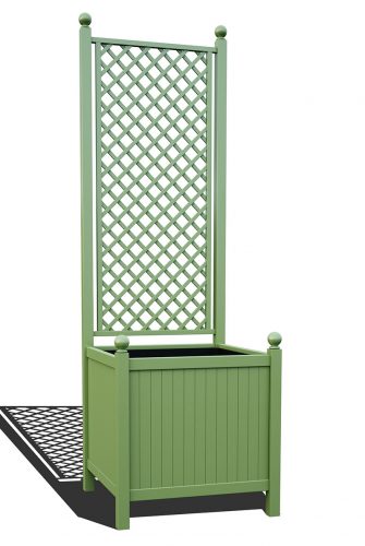 R24-A-DHD-Versailles Park metallist taimepott võrega RAL 6021 heleroheline