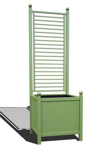 R24-A-LHD-Versailles Park metallist taimepott võrega RAL 6021 heleroheline