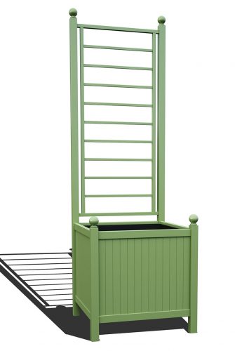 R24-A-LLD-Versailles Park metallist taimepott võrega RAL 6021 heleroheline