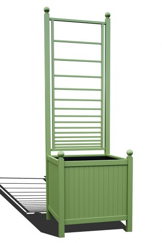 R24-A-PHL-Versailles Park metallist taimepott võrega RAL 6021 heleroheline