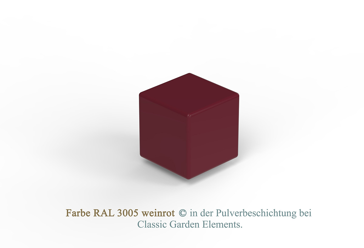 Farbe RAL 3005 weinrot in der Pulverbeschichtung bei Classic Garden Elements.