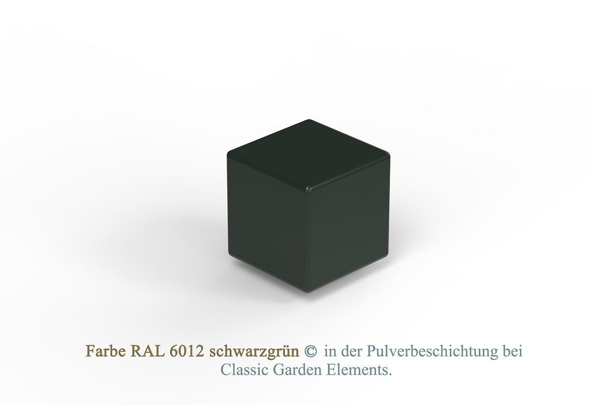 Farbe RAL 6012 schwarzgrün in der Pulverbeschichtung bei Classic Garden Elements.