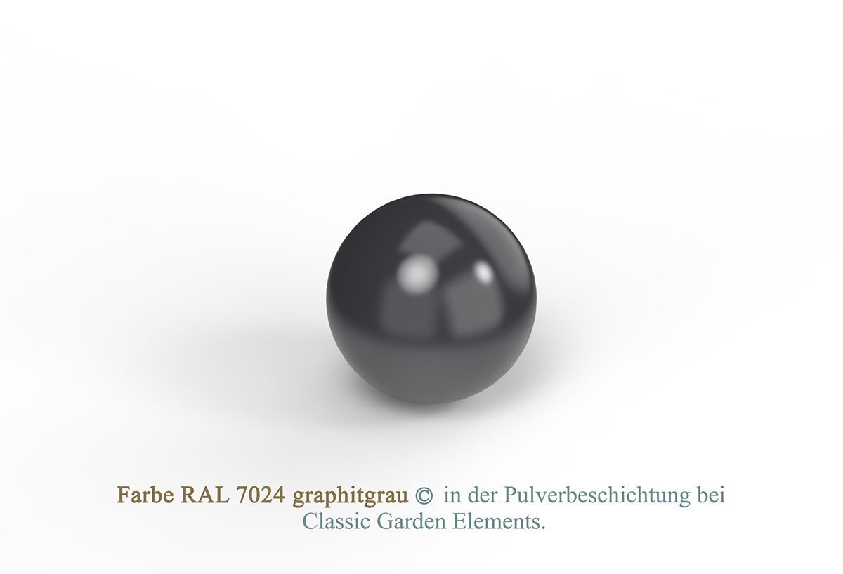 Farbe RAL 7024 graphitgrau in der Pulverbeschichtung bei Classic Garden Elements.