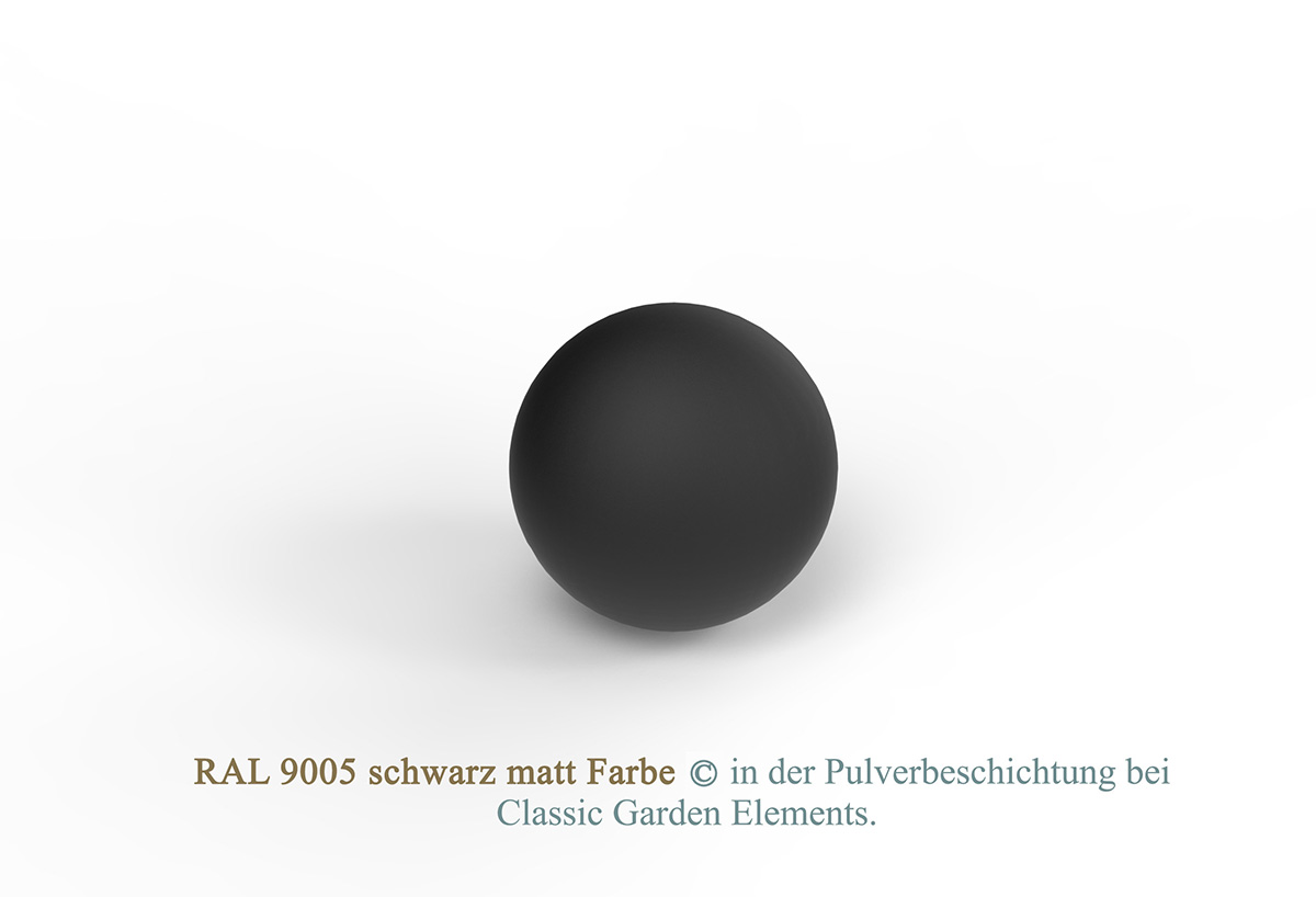 RAL 9005 schwarz matt Farbe in der Pulverbeschichtung bei Classic Garden Elements.