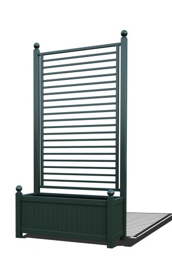 R17-A-LHD-Pikk metallist taimepott integreeritud võrega RAL 6012 must roheline