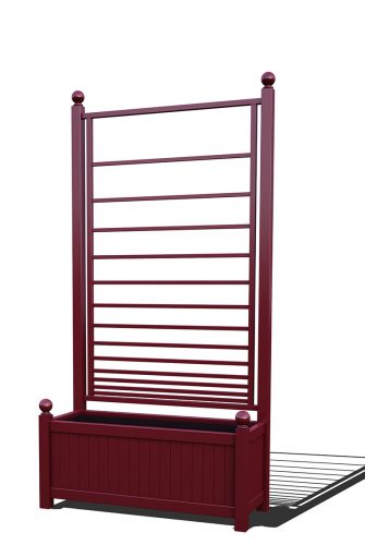 R17-A-PHL-Pikk metallist taimepott integreeritud võrega RAL 3005 veinipunases