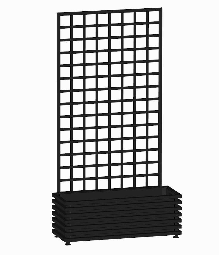 E17-Y-SHD-Pikk IBIZA taimepott võrega. RAL 9005 must