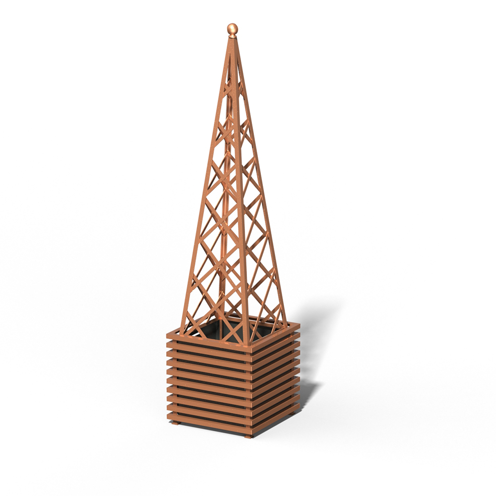 E23-PY-Y IBIZA Großer Pflanzkübel mit Pyramide Copper Light