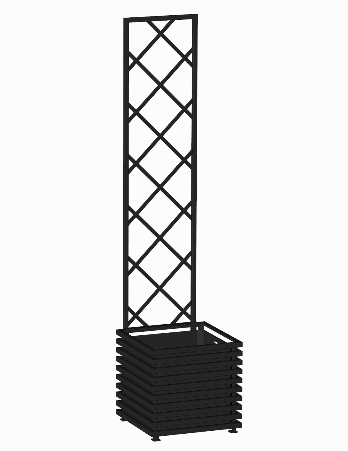 E23-Y-DLD-Suur IBIZA taimepott võrega. RAL 9005 must