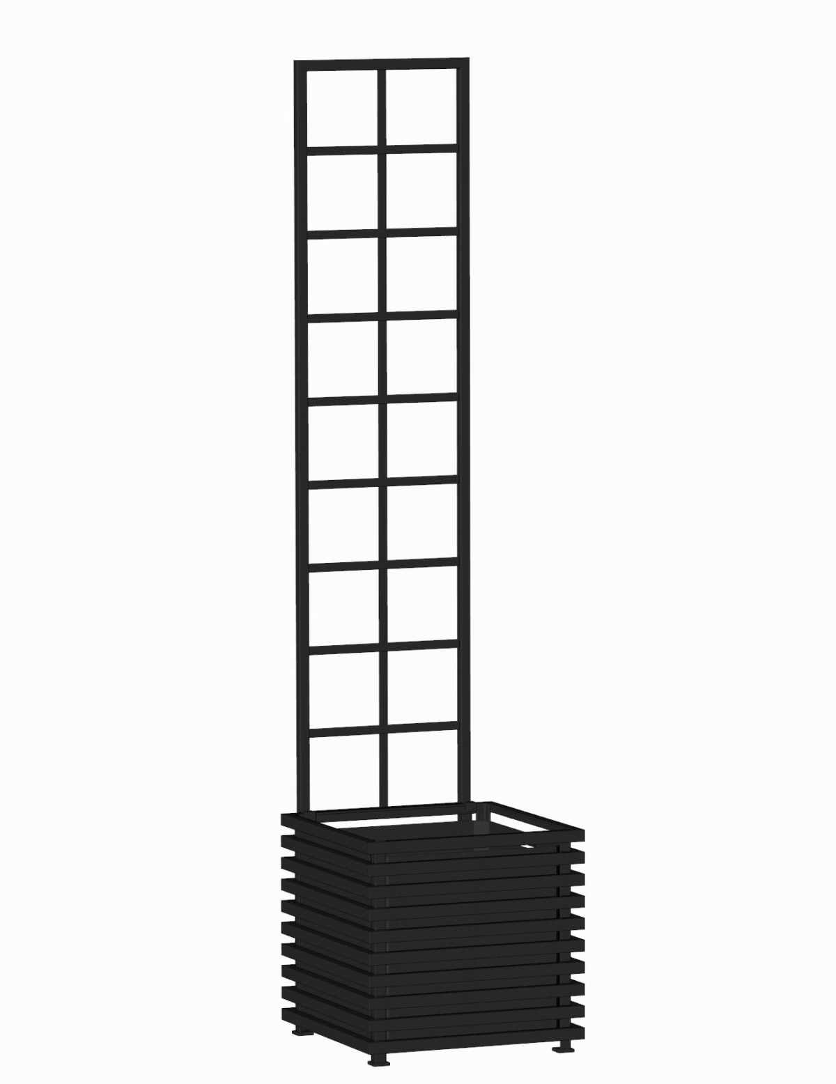 E23-Y-SLD-Suur IBIZA taimepott võrega. RAL 9005 must