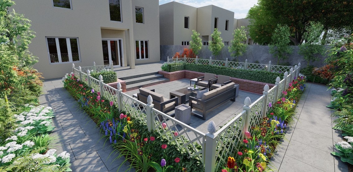 Weisser-Restaurant-Zaeune-von-Classic-Garden-Elements-im-Garden-Design-von-Owen-Chub