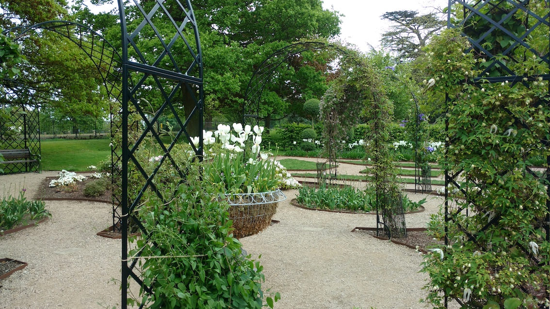 Garten mit Metall Rosenbogen und Rankgitter von Classic Garden Elements 3