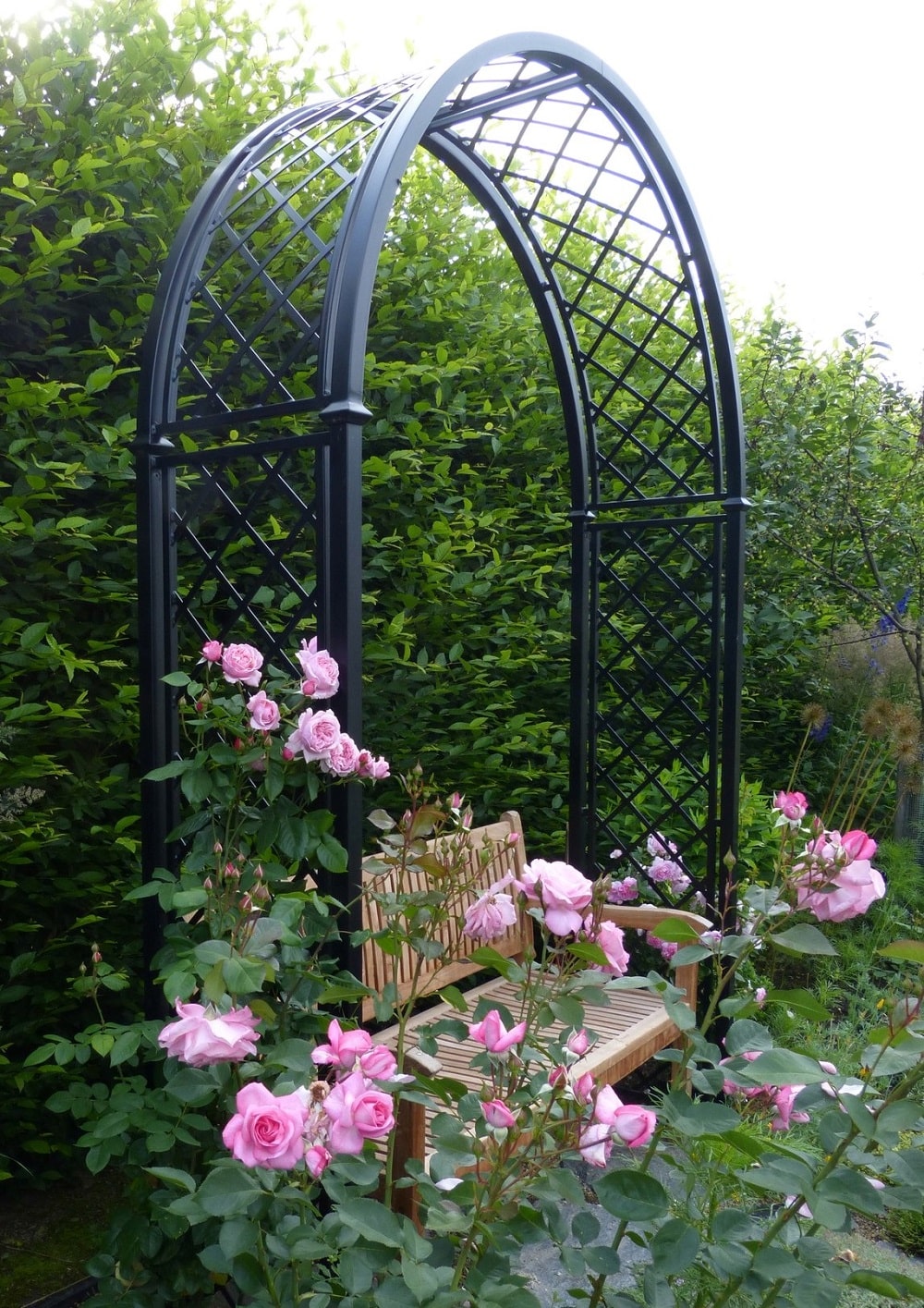 Rosenbogen Portofino von Classic Garden Elements mit Teakholzbank