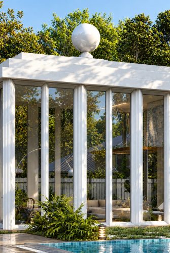 Piscina Palla Poolhaus mit Dachkugel von Classic Garden Elements Piscina Palla Poolhaus mit Dachkugel von Classic Garden Elements