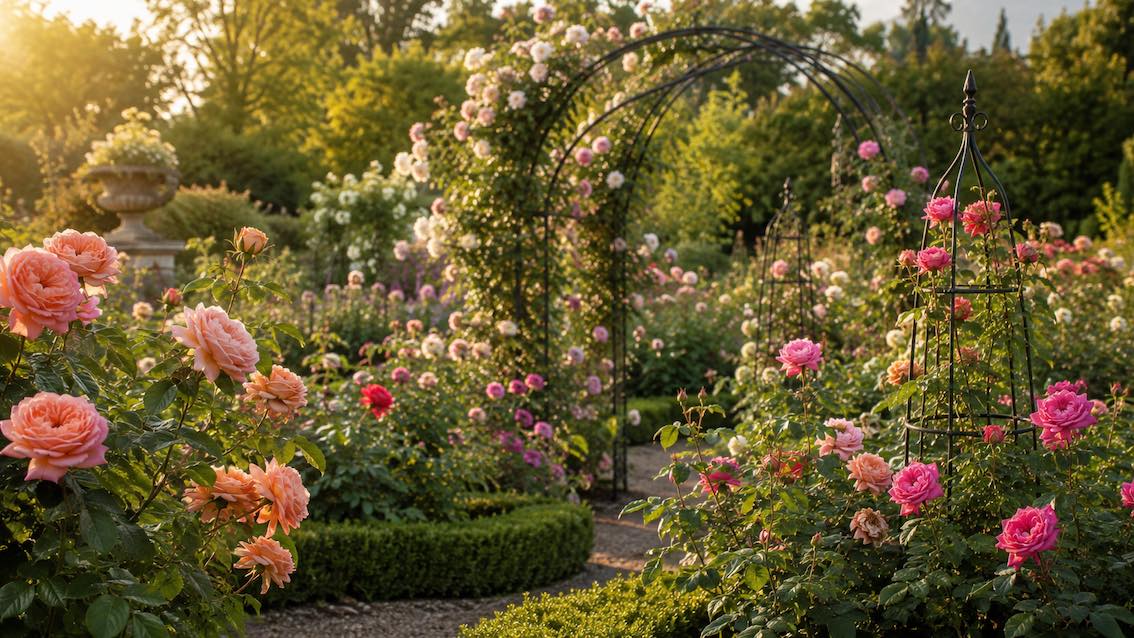 Metall Pflanzenstützen für Rosengarten
