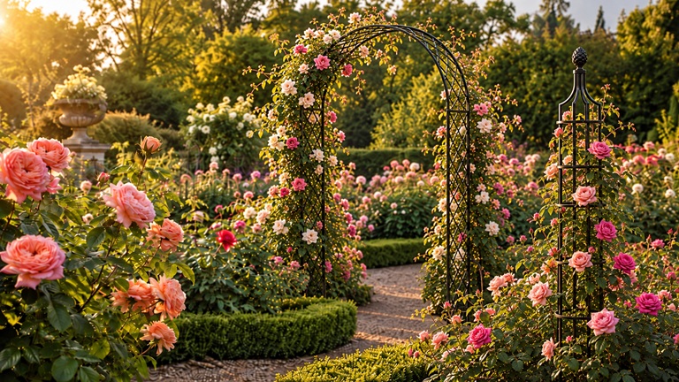 Metall Pflanzenstützen für Rosengarten